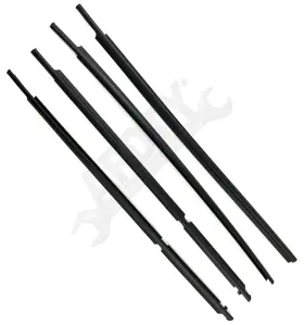 154576 Apdty Door Window Rubber Felt Dew Wipe Sweep Weatherstrip Seal Kit 4-pcs