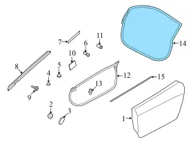 420831707k Audi 2009-2012 2014-2015 R8 - Front Left Door Seal / Weather Stripping Inner #3