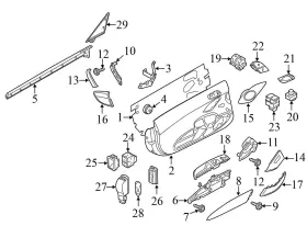 420837478b Audi 2008-2012 2014-2015 R8 - Front Right Door Window Slot Seal / Trim Inner #3