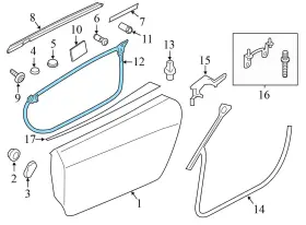 420837911j Audi 2008-2012 2014-2015 R8 - Front Left Door Seal / Weather Stripping Outer #3