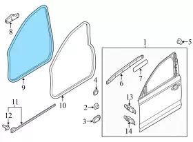 4g0831721a Audi 2013-2018 S6 - Front Inner Door Seal / Weather Stripping #2