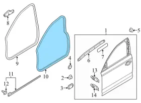 4g0837911 Audi 2013-2018 S6 - Front Outer Door Seal / Weather Stripping #3