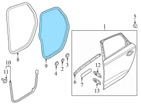 4g5839911 Audi 2012-2018 A6 Quattro - Rear Outer Door Seal / Weather Stripping #3