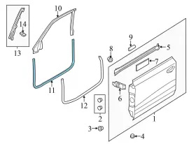 4g8831707a Audi 2014-2018 Rs7 - Front Door Lower Inner Seal / Weather Stripping #2