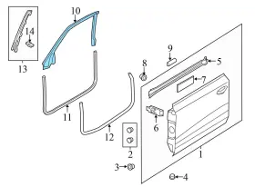 4g8845353h Audi 13-14 16-18 S7 - Front Left Upper Inner Door Seal / Weather Stripping #2
