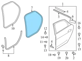 4h4839911 Audi 2011-2018 A8 Quattro - Rear Door Seal / Weather Stripping Outer #2 4h4839911 Audi 2011-2018 A8 Quattro - Rear Door Seal / Weather Stripping Outer #2