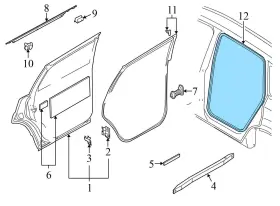 4l0833721a Audi 2007-2015 Q7 - Rear Inner Door Weather Stripping / Seal #2