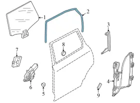 4l0839440b Audi 2007-2015 Q7 - Rear Right Window Glass Channel / Seal #3