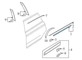 4l0853763a Audi 2007-2015 Q7 - Rear Left Exterior Door Window Slot Seal / Trim #3