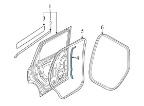 4m0839717c Audi 2016-2023 Q7 - Rear Left Door Seal / Weather Stripping Outer #3
