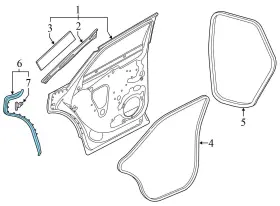 80a839120b Audi 2018-2020 Q5 - Rear Right Door Seal / Weather Stripping Outer #3 80a839120b Audi 2018-2020 Q5 - Rear Right Door Seal / Weather Stripping Outer #3