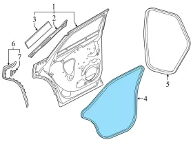 80a839912e Audi 2018-2023 Q5 80a - Rear Right Outer Door Seal / Weather Stripping #3