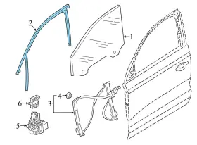 83a837431 Audi 2019-2023 Q3 - Front Left Door Window Glass Channel / Seal #3