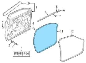 83a837911 Audi 2019-2023 Q3 - Front Left Door Seal / Weather Stripping Outer #3