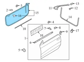 8f0837911c Audi 2010-2011 S5 - Front Left Convertible Outer Door Seal / Weather Stripping #3