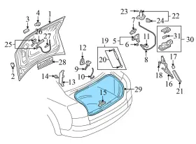 8h0827705a Audi Trunk Weather Stripping / Seal - A4 Rs4 S4 #2