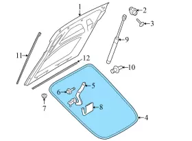 8j8827705 Audi 2009-2014 Tts Quattro Coupe Mk2 - Rear Trunk Hatch Seal / Weather Stripping #3