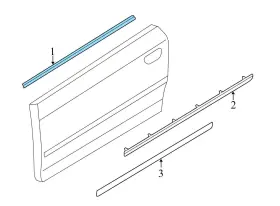 8p4837478 Audi 2006-2011 A3 - Front Right Outer Door Window Slot Seal / Trim #3