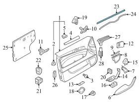 8p4837480 Audi 2006-2013 A3 - Front Right Inner Door / Window Slot Seal #3