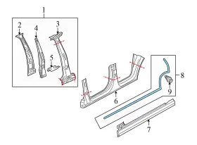 8r0839119f Audi 2009-2017 Q5 - Rear Left Door Sill Seal / Weather Stripping Lower #3