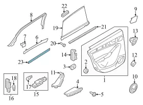 8r0839479b Audi 2009-2017 Q5 8r - Rear Left Inner Door / Window Slot Seal #3