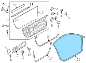 8s8831708a Audi 2016-2018 Tt Quattro - Front Right Inner Door Seal / Weather Stripping #3