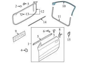 8t0845354e Audi 2008-2016 A5 - Front Right Upper Inner Door Seal / Weather Stripping #3