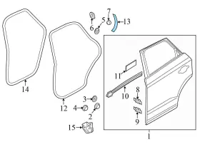 8u0839152 Audi 15-18 Q3 Quattro - Right Rear Door Seal / Weather Stripping Mount Bracket #3