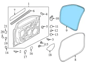 8v4831721 Audi 2015-2017 S3 - Front Door Seal / Weather Stripping Inner #2