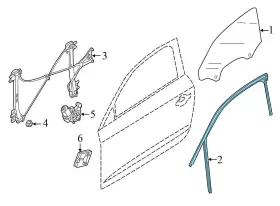 8v5837431 Audi 2015-2020 A3 - Front Left Door Window Glass Channel / Seal #3