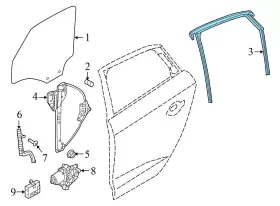 8v5839432 Audi 2015 A3 Quattro - Rear Right Door Window Glass Channel / Seal #3