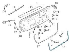 8w7831707 Audi 17-23 A5 Cabriolet B9 - Front Lower Door Seal / Weather Stripping Inner #3