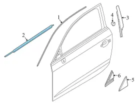 8y0837476b Audi 2022-2024 A3 8y - Front Right Exterior Door Window Slot Seal / Trim #3
