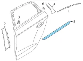 8y0839475d Audi 2022-2024 A3 8y - Rear Left Exterior Door Window Slot Seal / Trim #3