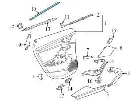 8y0839480 Audi 2022-2024 A3 8y - Rear Right Inner Door Window Slot Seal #3