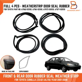 67862-02100 Bd Sma Set Front Rear Door Rubber Seal Weatherstrip For Toyota Corolla Zze Altis 01-08