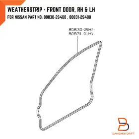 80830-1-22th0a Bd Sma Pair Front Door Weatherstrip Rubber Seal For Nissan Frontier D22 Pickup 98-04 #3