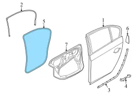 51227033795 Bmw 2006-2010 550i - Rear Door Seal / Weather Stripping 7033795 #2