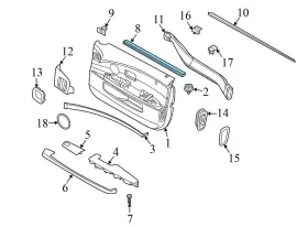 51337044143 Bmw 2007-2008 Alpina B7 - Front Left Inner Door Window Slot Seal 7044143 #3