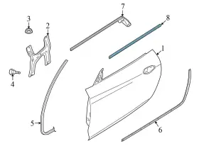51337046106 Bmw 2009-2016 Z4 Roadster E89 - Front Right Door / Window Slot Seal Outer #3