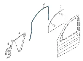 51337136974 Bmw 2007-2013 X5 - Front Right Door Window Frame Seal / Weather Stripping #2