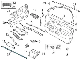 51337182278 Bmw 2014-2016 535d Xdrive - Front Right Door Window Slot Seal / Trim Inner #3