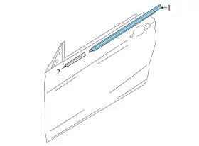 51337305581 Bmw 14-16 328i Gt Xdrive F34 - Front Left Exterior Door Window Slot Seal / Trim #3