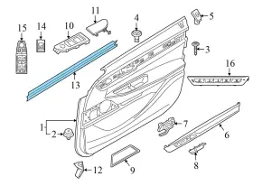 51337336012 Bmw 2016-2022 750i Xdrive G12 - Front Right Inner Door / Window Slot Seal #3
