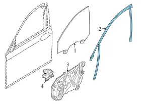 51337336016 Bmw 2016-2019 750i Xdrive G12 - Front Right Door Window Frame Guide / Seal #3