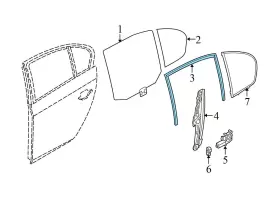 51357033806 Bmw 2004-2005 545i - Rear Right Door Guide / Window Seal 7033806 #3