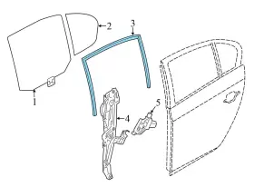 51357182298 Bmw 2012-2016 M5 - Rear Right Door Window Frame Guide / Seal 7182298 #2