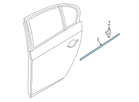 51357196391 Bmw 2011-2017 535i Gt Xdrive - Rear Left Door Window Slot Seal / Trim 7196391 #3