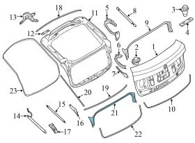 51767200515 Bmw 2011-2017 550i Gt Xdrive - Trunk Lid Seal / Weather Stripping 7200515 #3