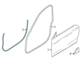 51767289924 Bmw 2014-2016 328i Gt Xdrive F34 - Front Door Seal / Weather Stripping 7289924 #3